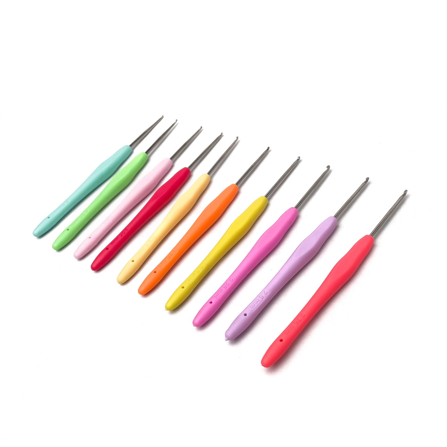 Ergonomic Lace Crochet Hook Hooks with Rubber Silicone Silicon Soft Handle 0.5-2.75mm