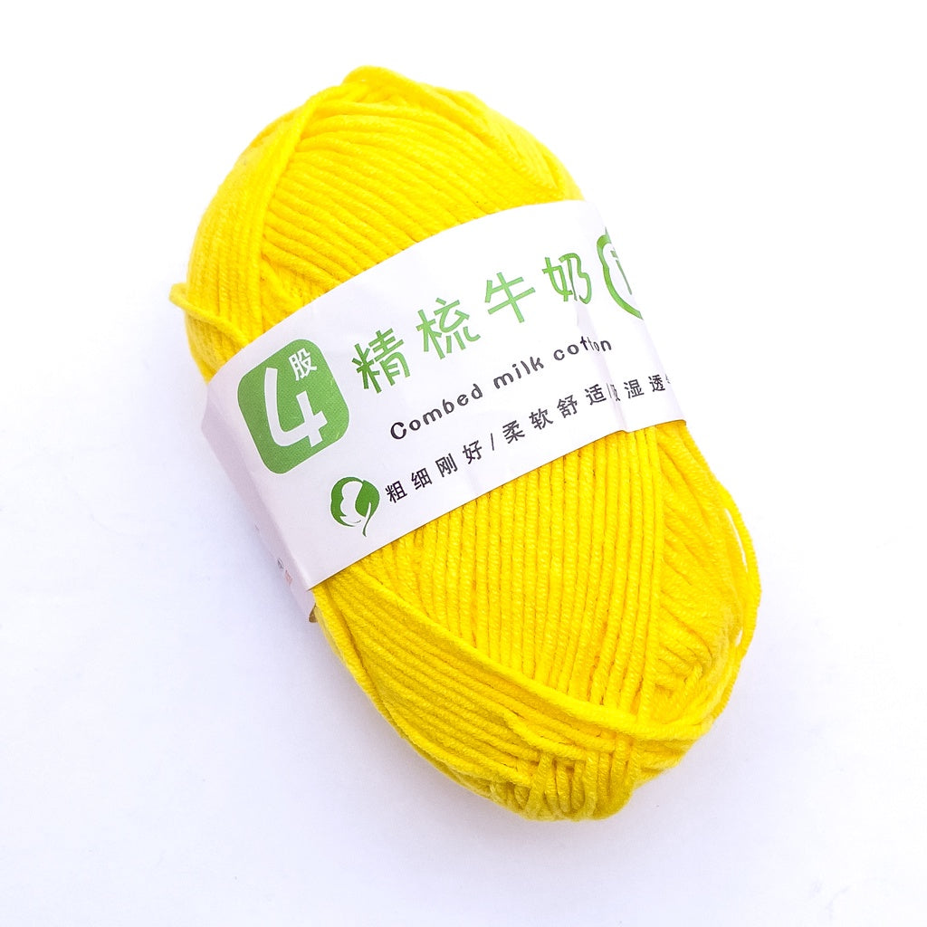 4ply Cotton-Acrylic Blend Yarn (60% Cotton, 40% Acrylic) Sport Combed Milk Cotton (50g) - 1 of 2