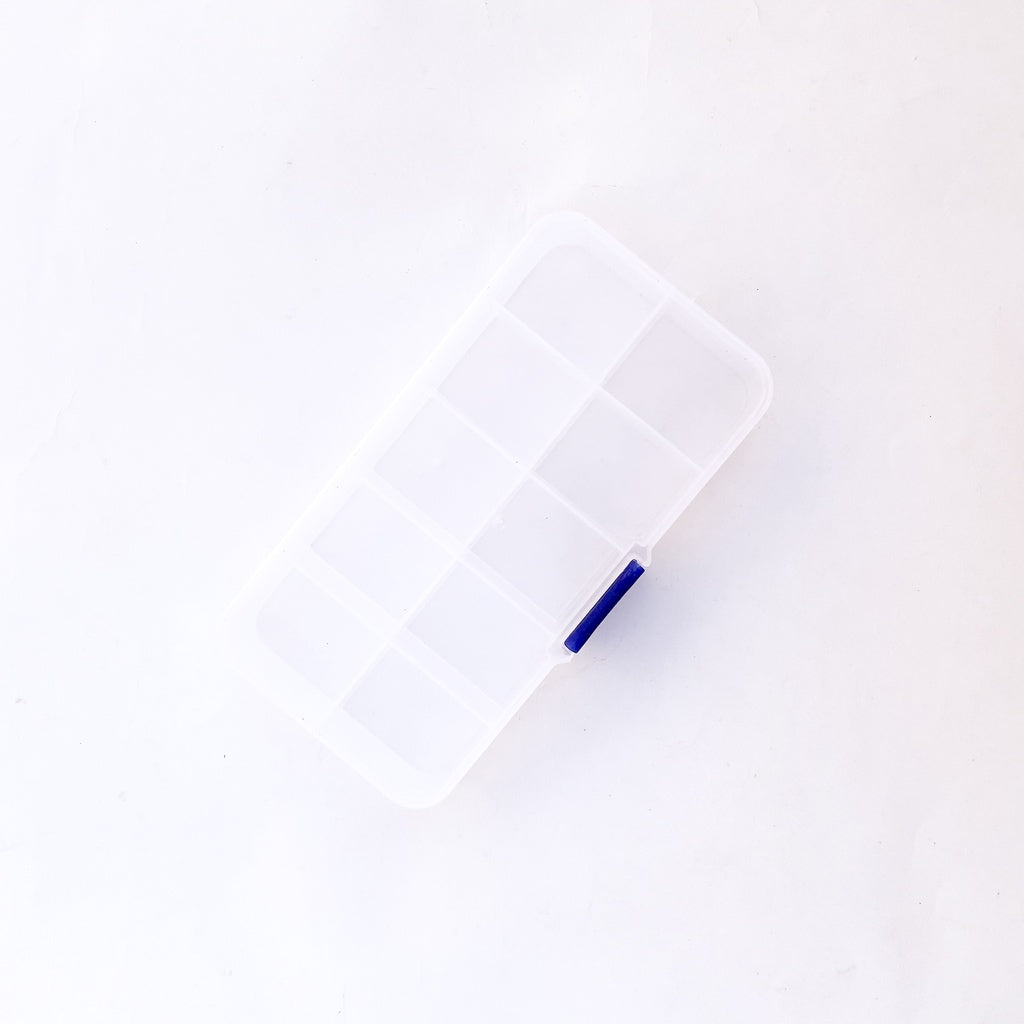 10 Grid Non-Adjustable Compartment Transparent Plastic Jewelry Box Organizer