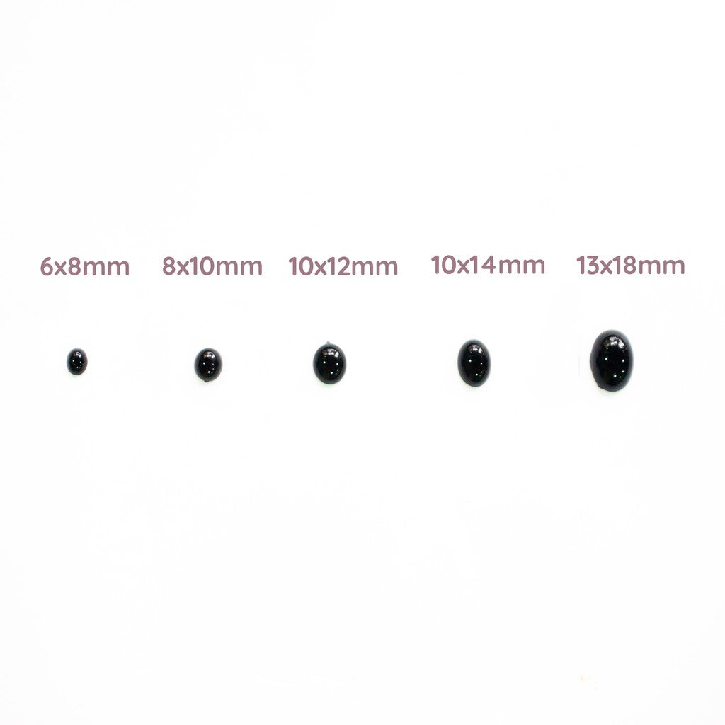 Oval Flat Back Flatback Black Eyes / Nose (10pcs)
