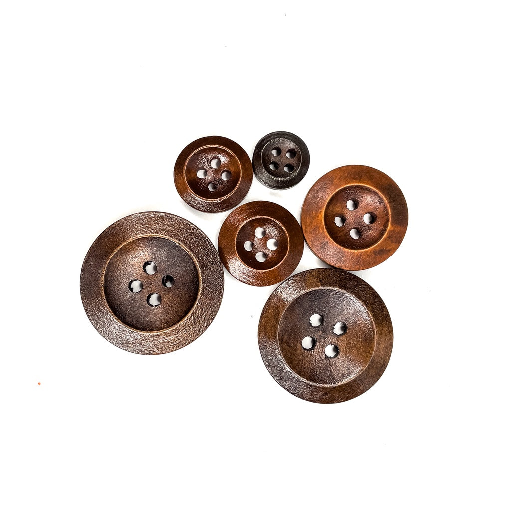 5pcs Wooden Buttons 4-Hole – Dyno Makes
