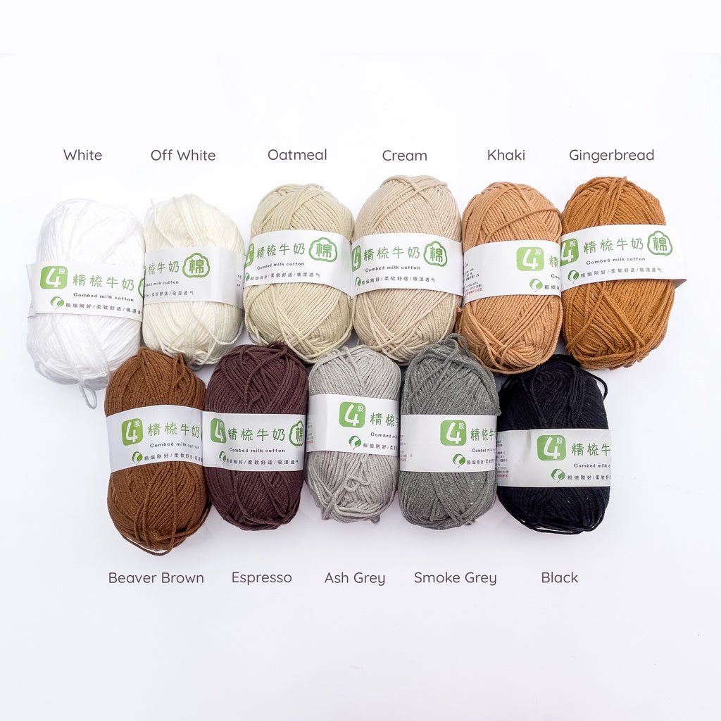 4ply Cotton-Acrylic Blend Yarn (60% Cotton, 40% Acrylic) Sport Combed Milk Cotton (50g) - 1 of 2