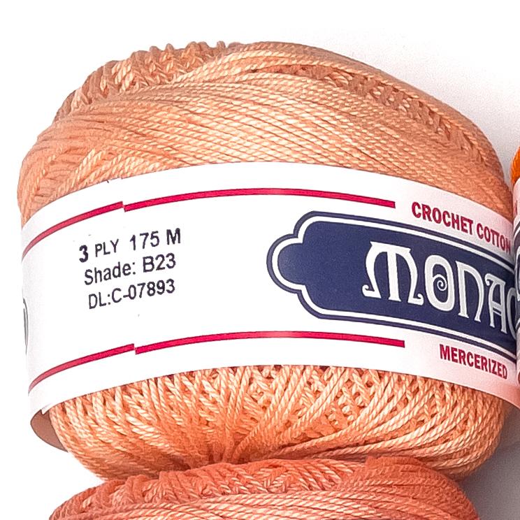 3ply Monaco Mercerized Crochet Cotton Thread Yarn 175m (40g)