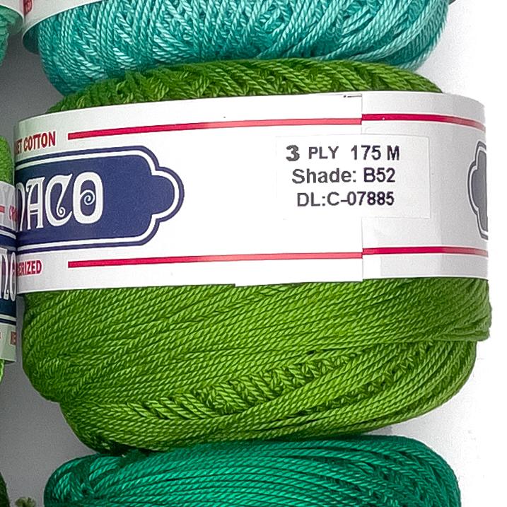 3ply Monaco Mercerized Crochet Cotton Thread Yarn 175m (40g)