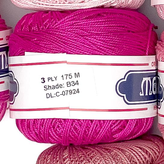 3ply Monaco Mercerized Crochet Cotton Thread Yarn 175m (40g)