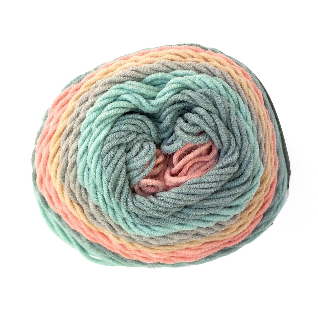 Rainbow Cotton Self-Striping Yarn Cotton-Acrylic Blend Yarn 5ply DK (100g) - Multicolor