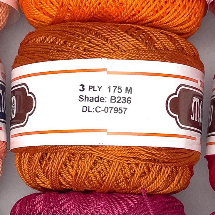 3ply Monaco Mercerized Crochet Cotton Thread Yarn 175m (40g)