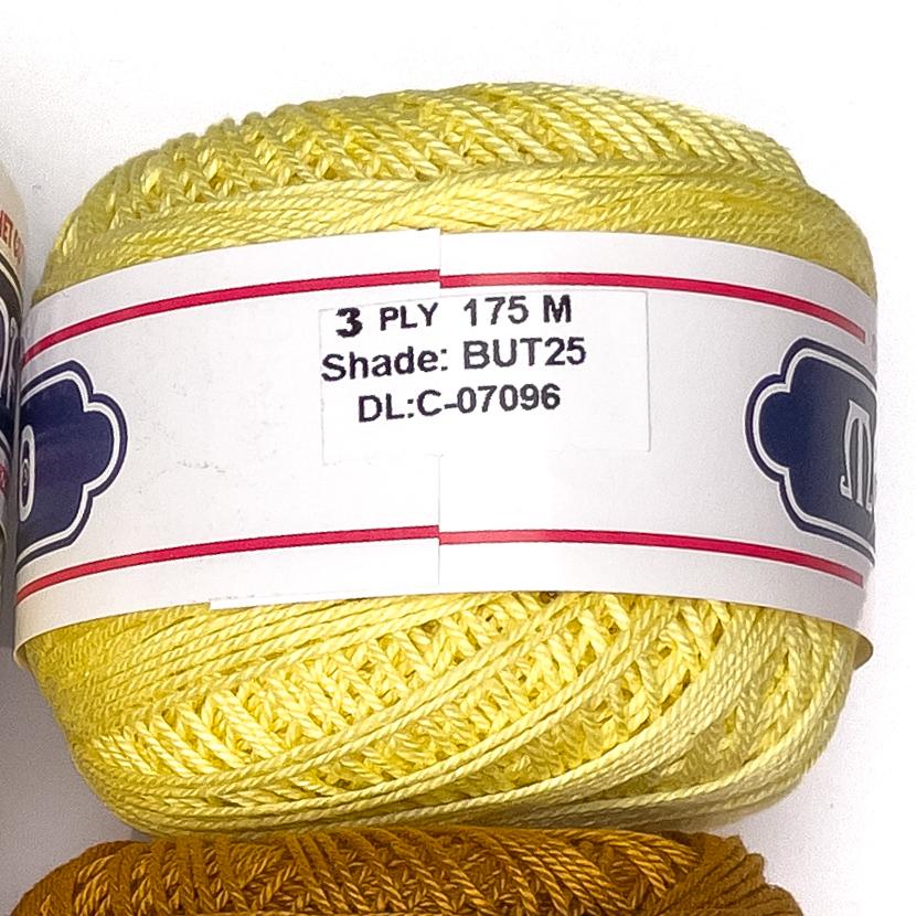 3ply Monaco Mercerized Crochet Cotton Thread Yarn 175m (40g)