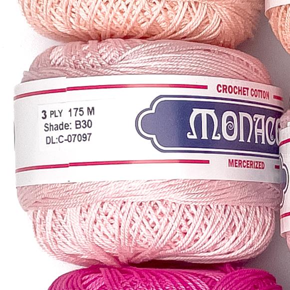 3ply Monaco Mercerized Crochet Cotton Thread Yarn 175m (40g)