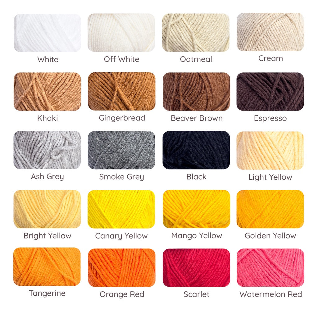 4ply Cotton-Acrylic Blend Yarn (60% Cotton, 40% Acrylic) Sport Combed Milk Cotton (50g) - 1 of 2