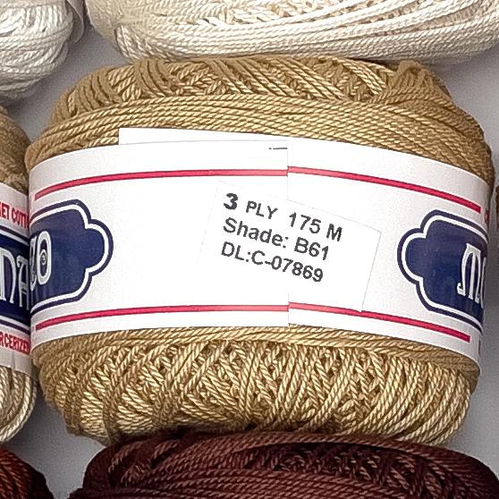 3ply Monaco Mercerized Crochet Cotton Thread Yarn 175m (40g)