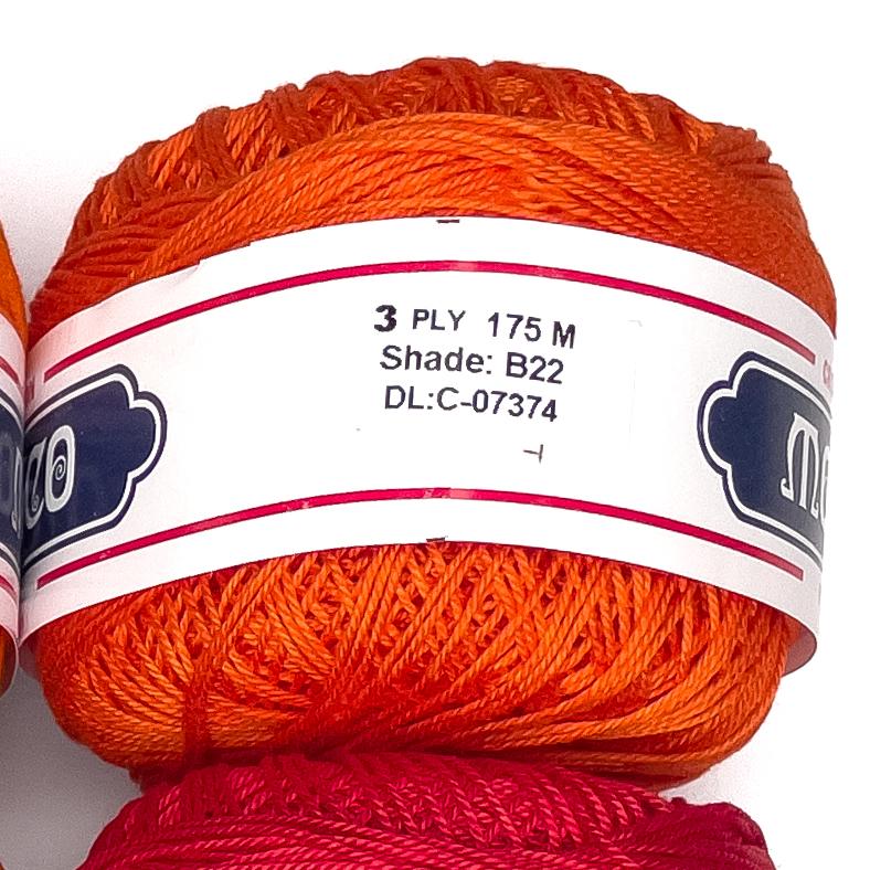 3ply Monaco Mercerized Crochet Cotton Thread Yarn 175m (40g)