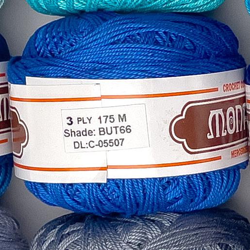 3ply Monaco Mercerized Crochet Cotton Thread Yarn 175m (40g)