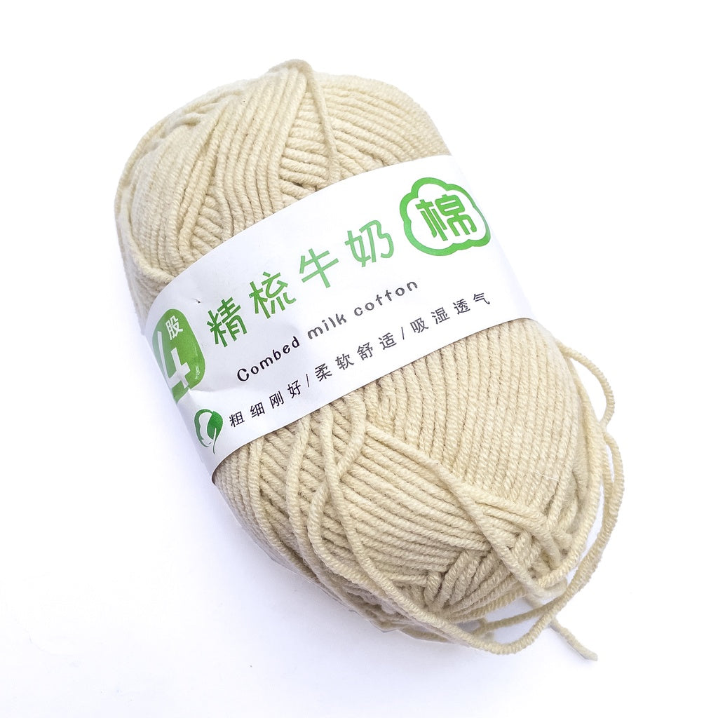 4ply Cotton-Acrylic Blend Yarn (60% Cotton, 40% Acrylic) Sport Combed Milk Cotton (50g) - 1 of 2