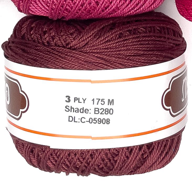 3ply Monaco Mercerized Crochet Cotton Thread Yarn 175m (40g)