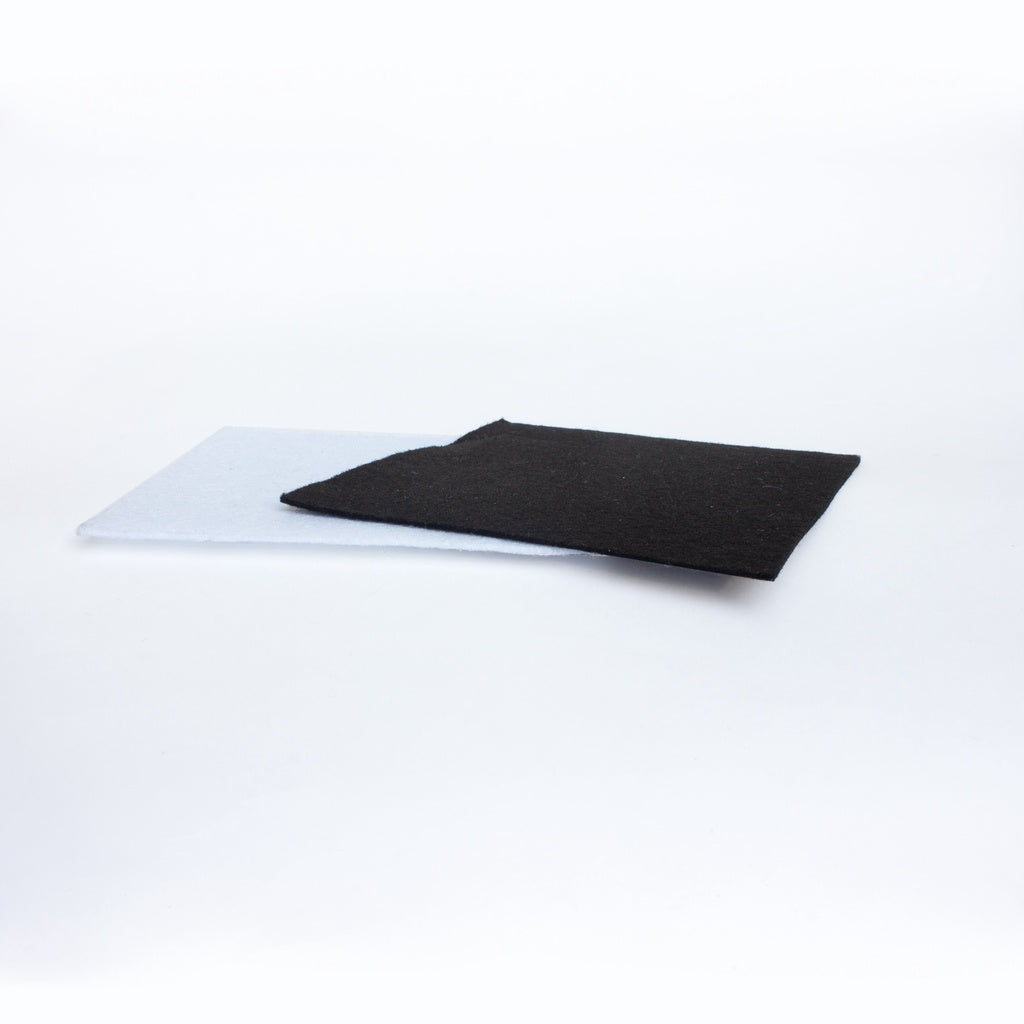 Hard Felt Cloth Fabric 2mm (4"x4") - Black and White