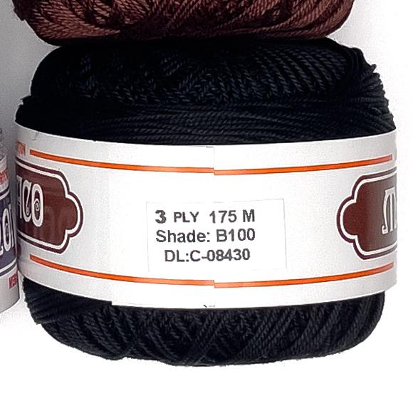 3ply Monaco Mercerized Crochet Cotton Thread Yarn 175m (40g)