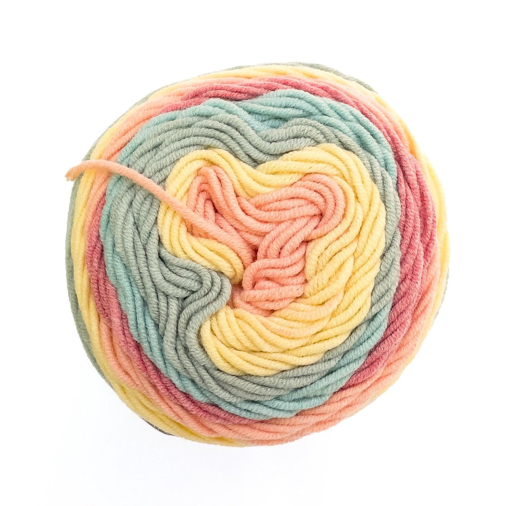 Rainbow Cotton Self-Striping Yarn Cotton-Acrylic Blend Yarn 5ply DK (100g) - Multicolor