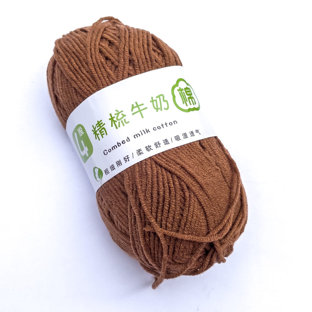 4ply Cotton-Acrylic Blend Yarn (60% Cotton, 40% Acrylic) Sport Combed Milk Cotton (50g) - 1 of 2