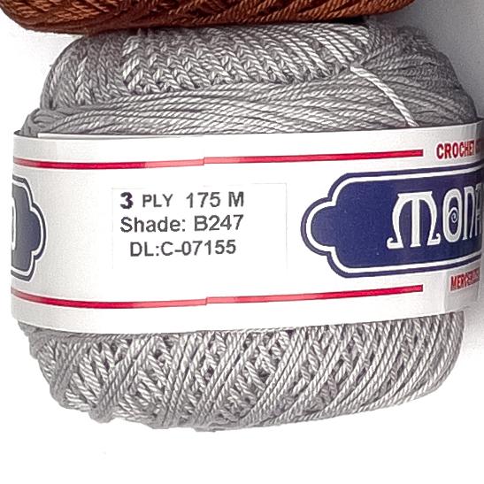 3ply Monaco Mercerized Crochet Cotton Thread Yarn 175m (40g)