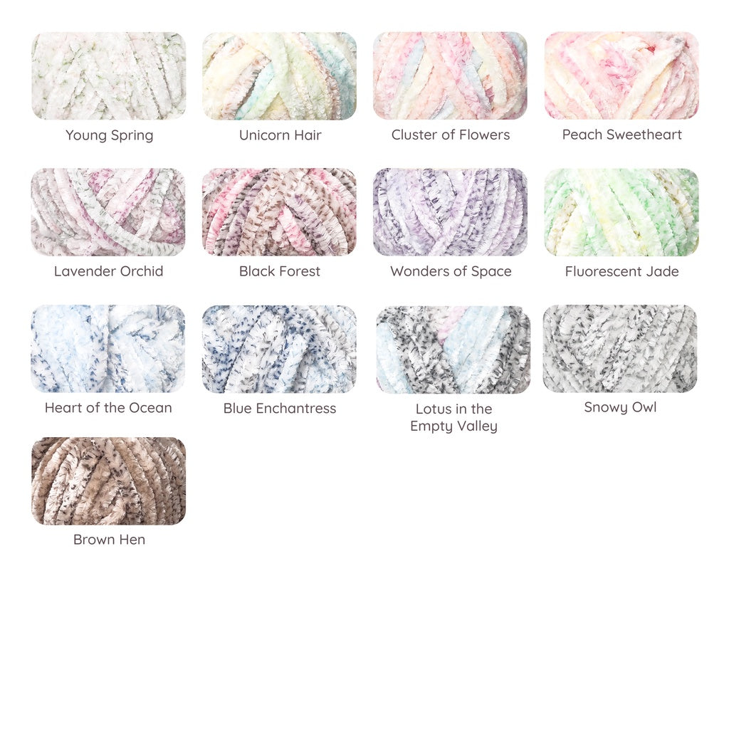 Thick Velvet Super Bulky Chenille Yarn 100g (Snowball Brand)