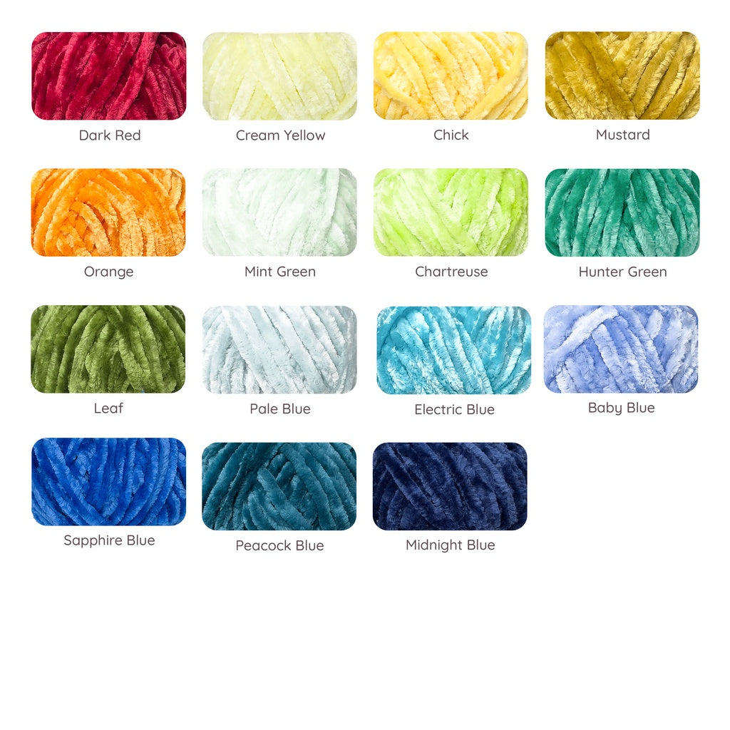 Thick Velvet Super Bulky Chenille Yarn 100g (Snowball Brand)