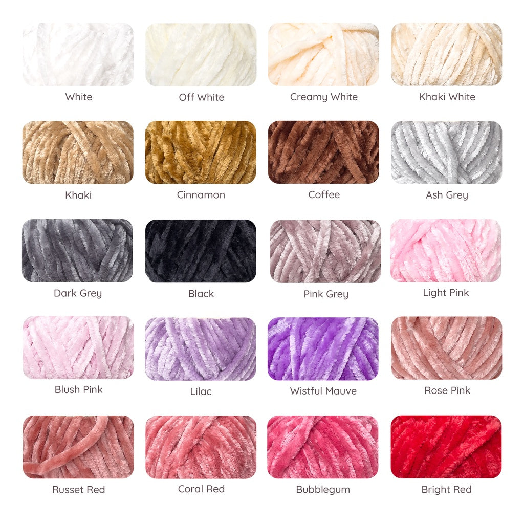 Thick Velvet Super Bulky Chenille Yarn 100g (Snowball Brand)