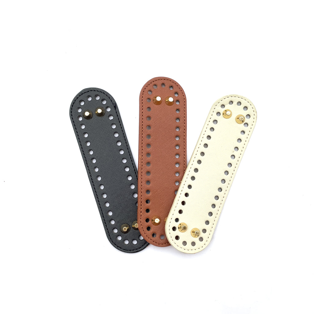 PU Leather Bag Base Bottom with Bag Feet and Holes for Crochet and Knitting DIY