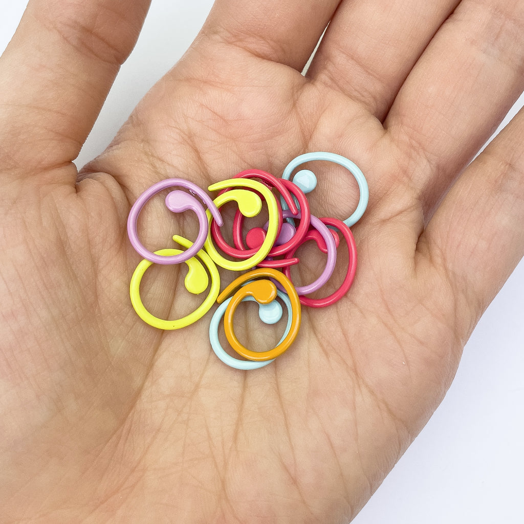 Metal Split Ring Stitch Marker Colored (10pcs)
