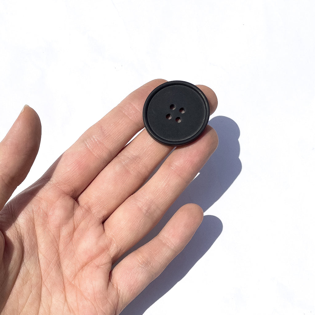 4-Hole Round Black Plastic Buttons 8mm / 11mm / 15mm / 18mm / 19mm / 20mm / 25mm / 28mm / 30mm