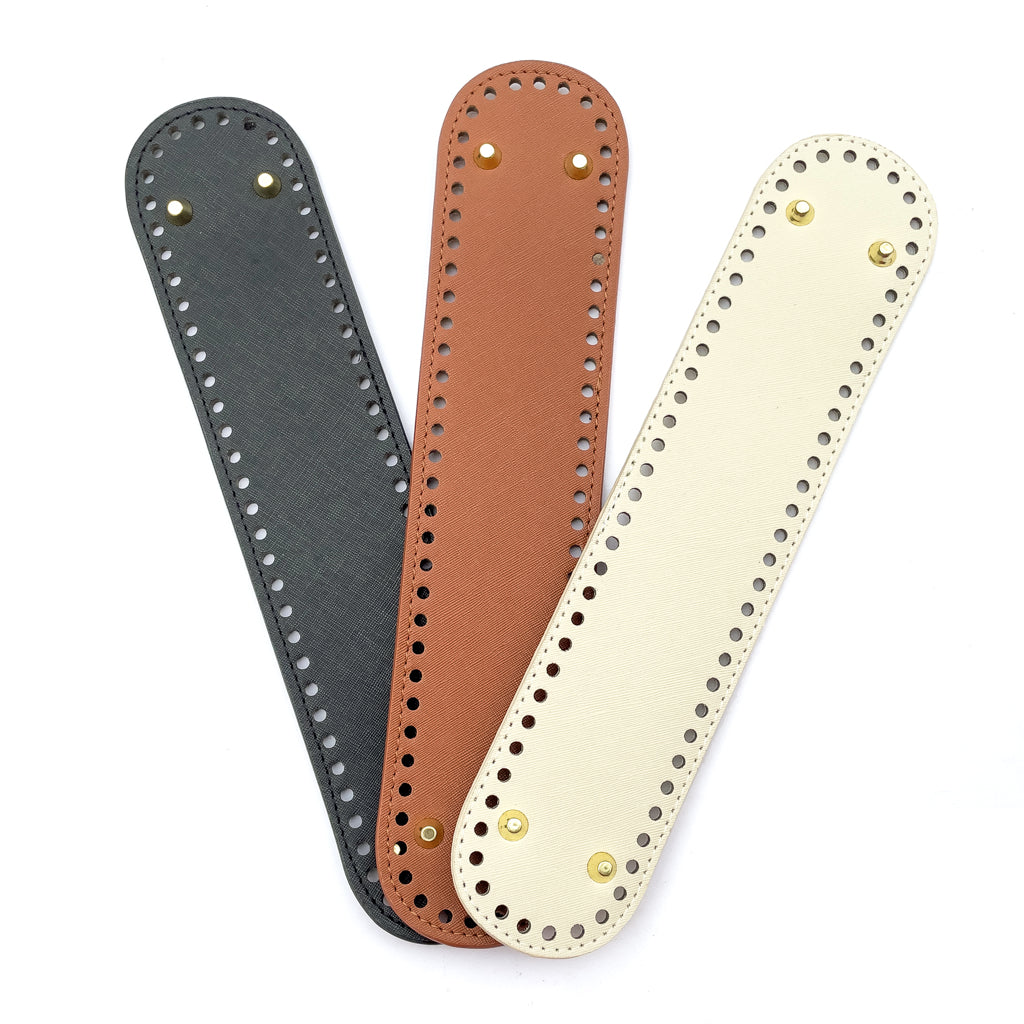 PU Leather Bag Base Bottom with Bag Feet and Holes for Crochet and Knitting DIY