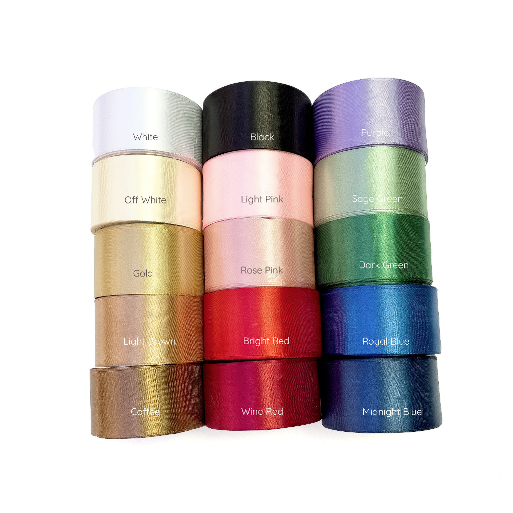 2 inch Satin Ribbon 50mm Single Faced Gift Wrapping Ribbons (25 yards or 22 meters per roll)