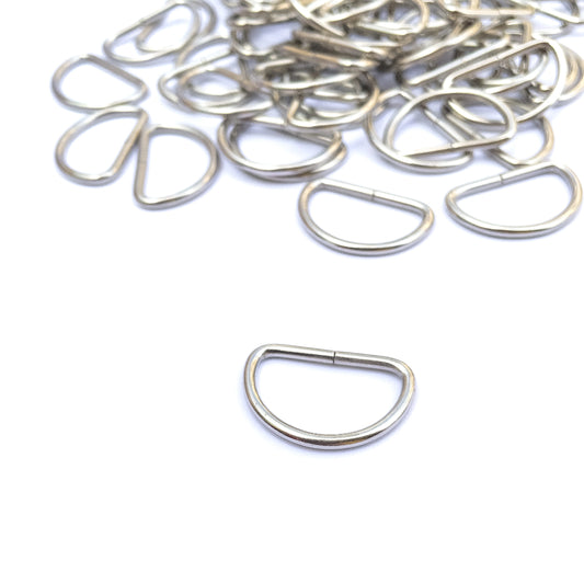 10pcs Metal D Ring Rings for Bags - 3/4 inch, 1 inch