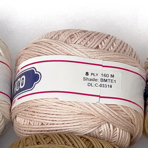 8ply Monaco Mercerized Crochet Cotton Thread Yarn 160m (100g)