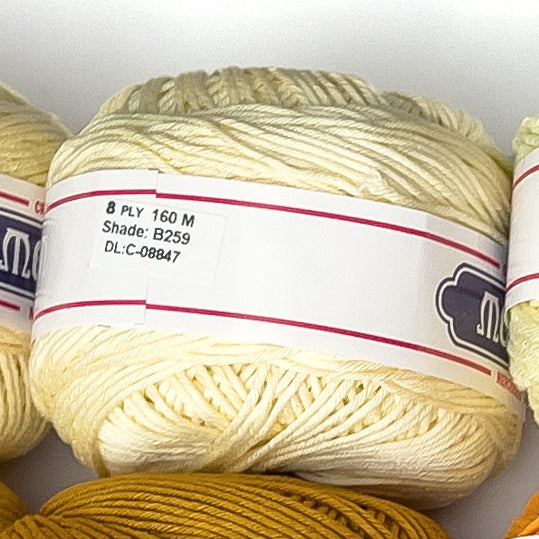 8ply Monaco Mercerized Crochet Cotton Thread Yarn 160m (100g)