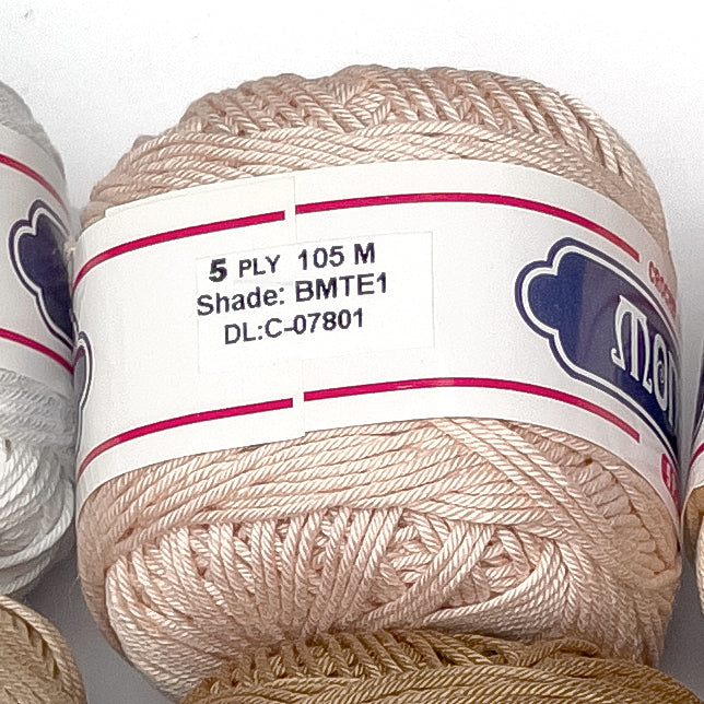 5ply Monaco Mercerized Crochet Cotton Thread Yarn 105m (40g)