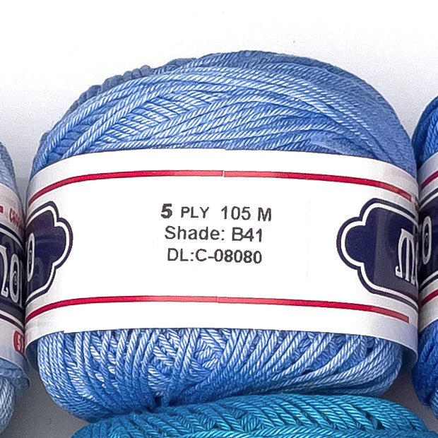 5ply Monaco Mercerized Crochet Cotton Thread Yarn 105m (40g)