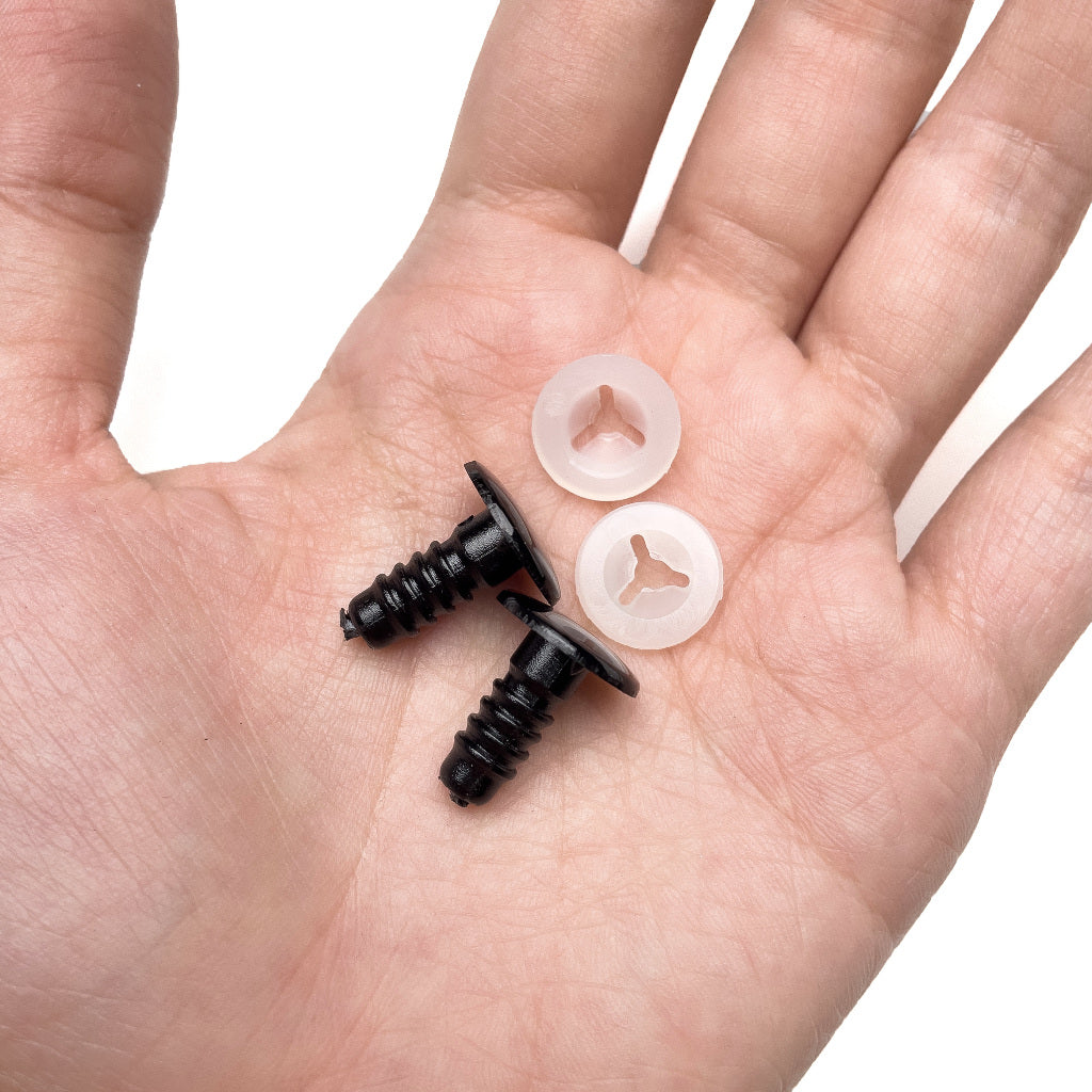 Round Flat Safety Eyes Black Plastic Doll Eyes for Crochet Amigurumi 6 8 10 12 14mm (10pcs)