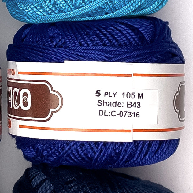 5ply Monaco Mercerized Crochet Cotton Thread Yarn 105m (40g)