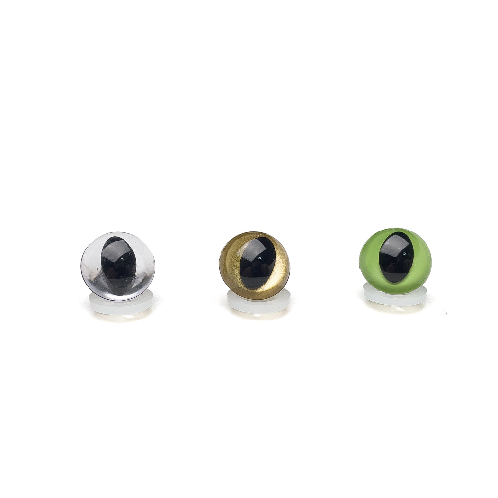 Cat Safety Eyes Colorful Slit Pupil Plastic Eyes with Washers 12mm and 15mm (2 pairs / 4pcs)