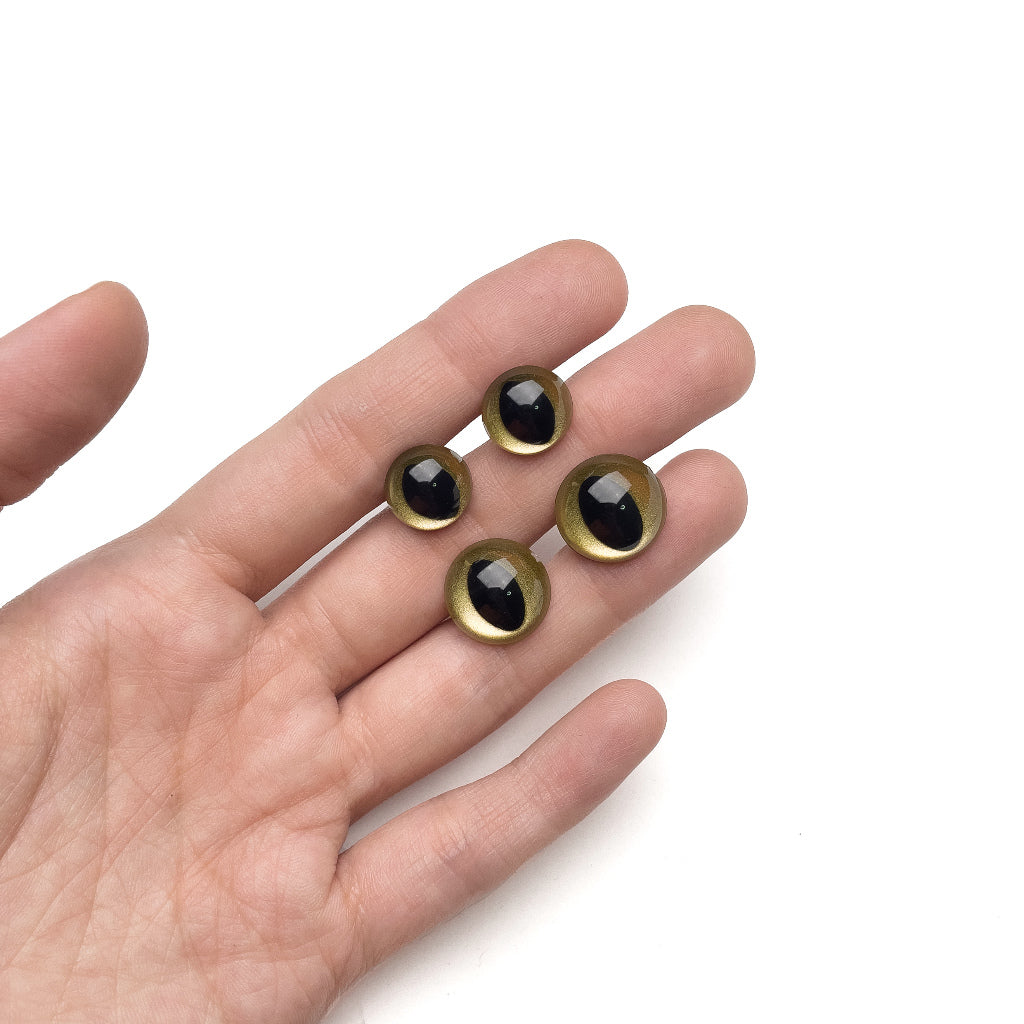 Cat Safety Eyes Colorful Slit Pupil Plastic Eyes with Washers 12mm and 15mm (2 pairs / 4pcs)