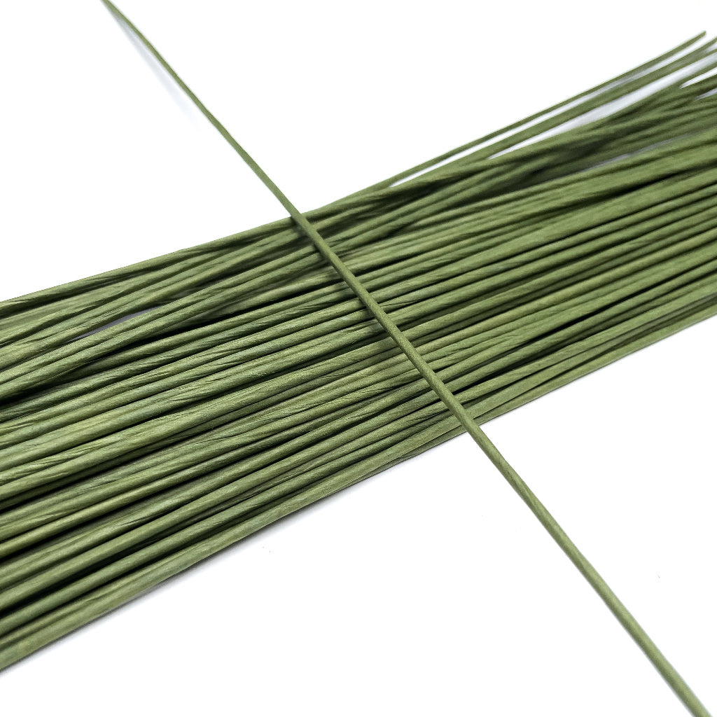 30pcs / 50pcs Floral Wire Paper Coated 1mm #18 2mm #12 gauge 40cm for Crochet Flower Stem and Leaves
