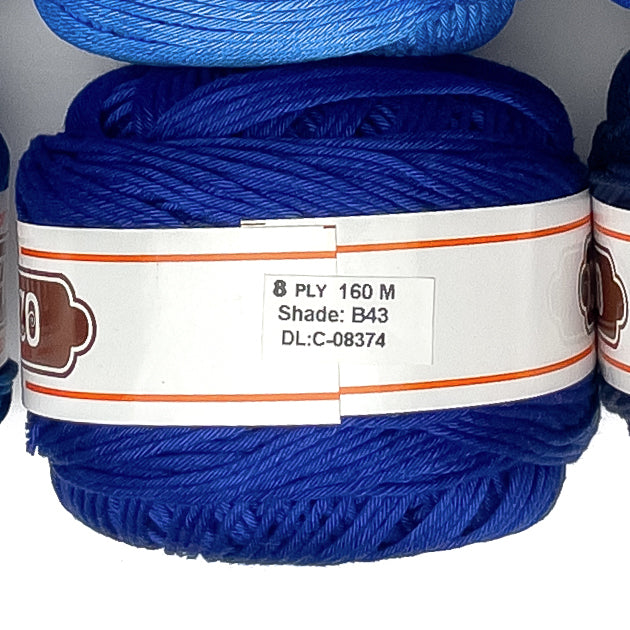 8ply Monaco Mercerized Crochet Cotton Thread Yarn 160m (100g)