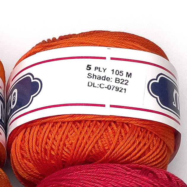 5ply Monaco Mercerized Crochet Cotton Thread Yarn 105m (40g)