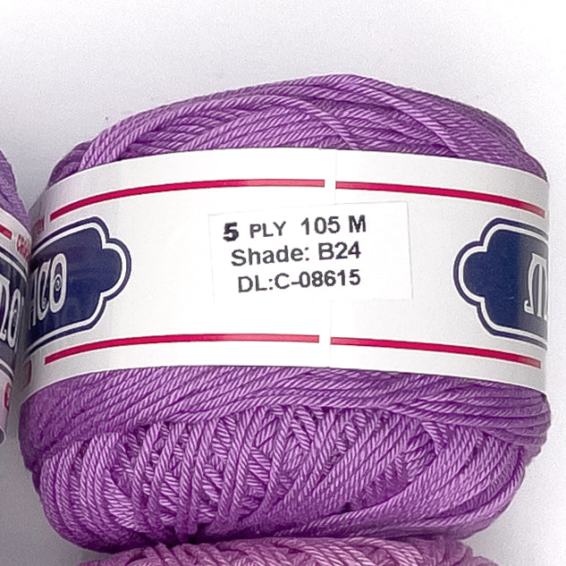 5ply Monaco Mercerized Crochet Cotton Thread Yarn 105m (40g)