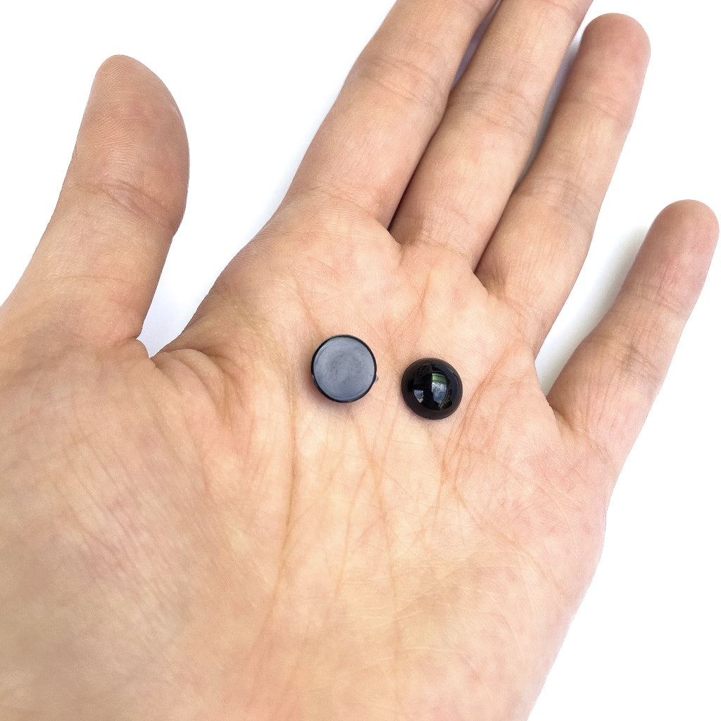 Round Flat Back Flatback Black Plastic Eyes / Nose for Dolls and Amigurumi (10pcs)