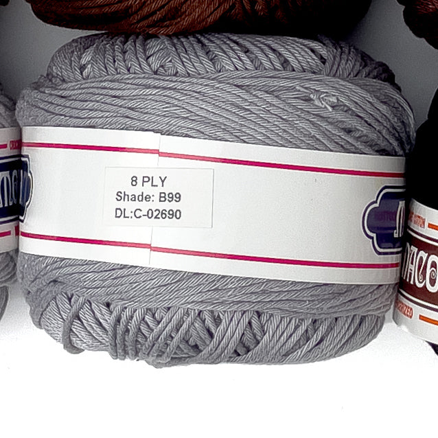 8ply Monaco Mercerized Crochet Cotton Thread Yarn 160m (100g)