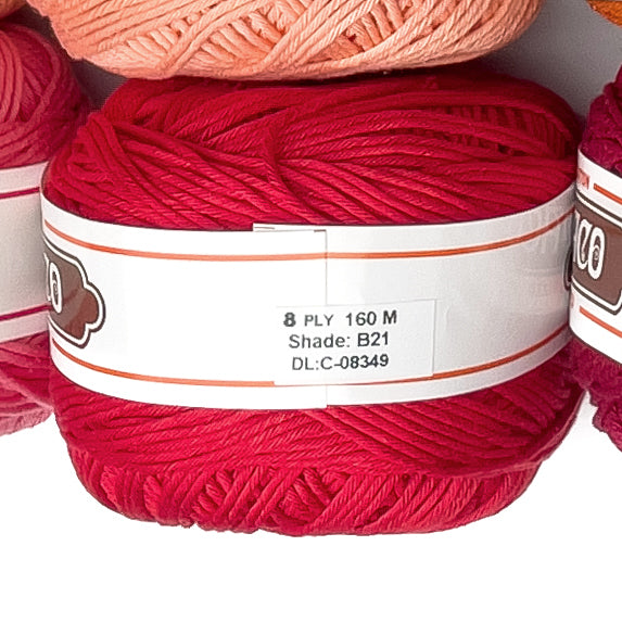 8ply Monaco Mercerized Crochet Cotton Thread Yarn 160m (100g)