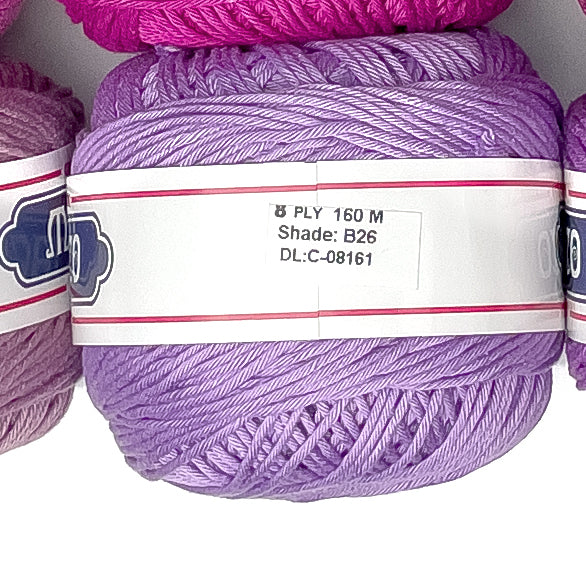 8ply Monaco Mercerized Crochet Cotton Thread Yarn 160m (100g)