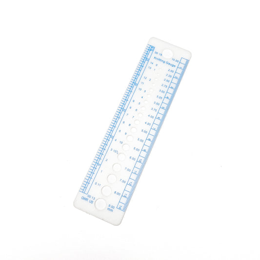 Knitting Gauge Ruler for Knitting Needles / Plastic Measuring Ruler (1 piece)